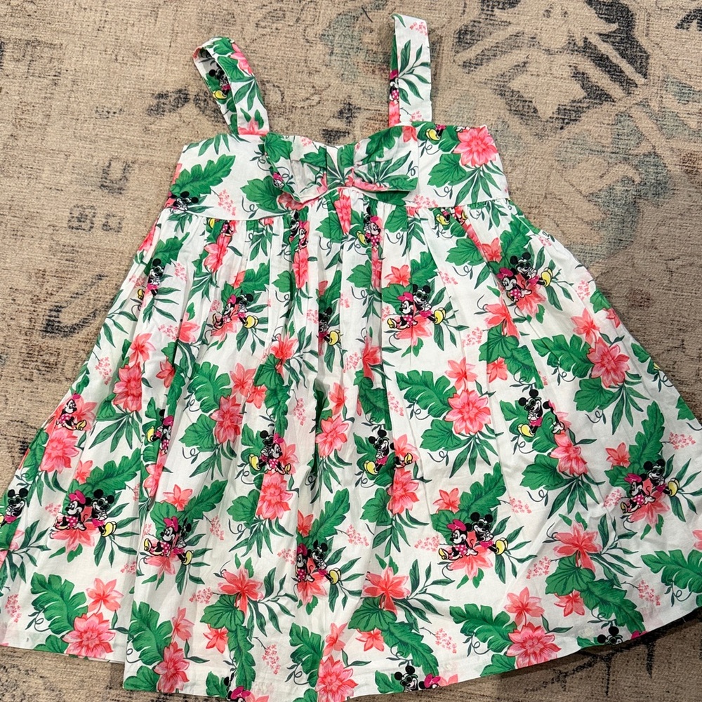 Janie and Jack x Disney Pink and Green Floral Sundress